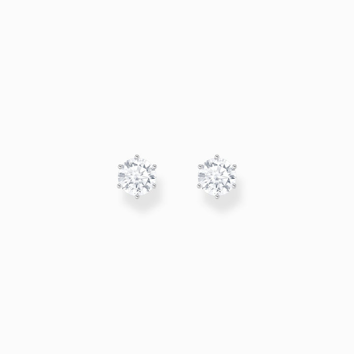 Thomas Sabo Sterling Silver Ear Studs With White Zirconia In Brilliant Cut