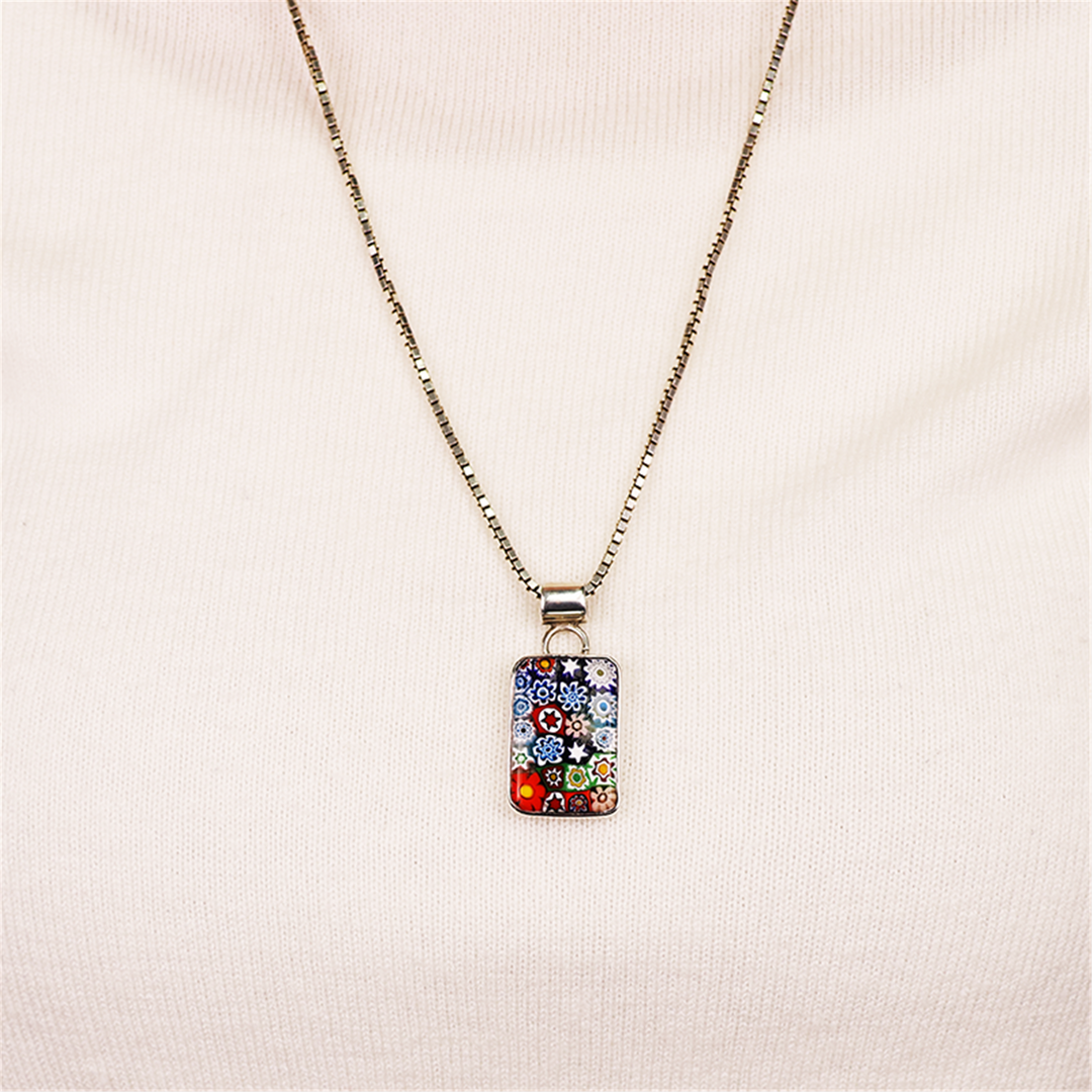 Sterling Silver 3-Piece Murano Glass Pendants