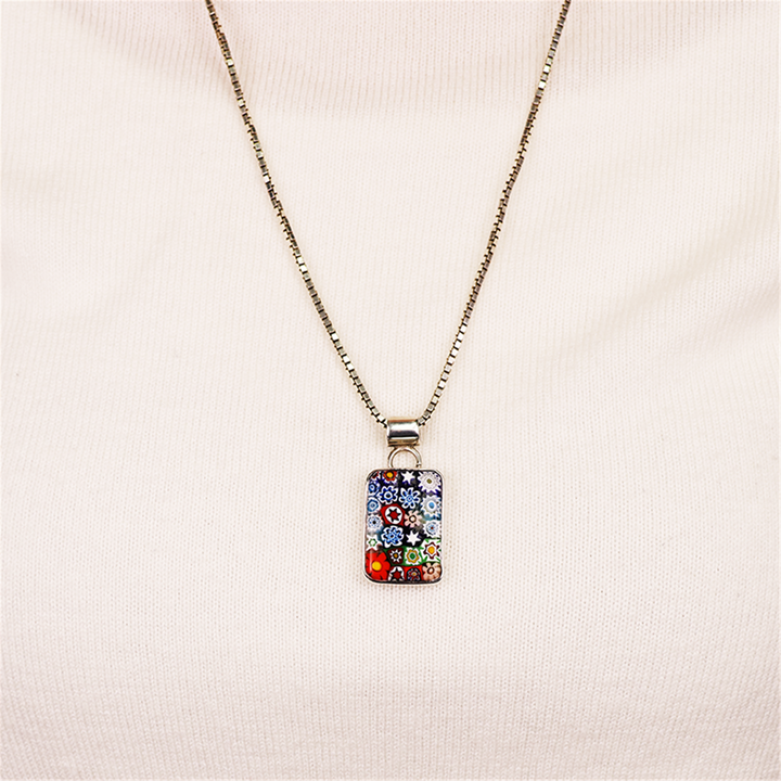 Sterling Silver 3-Piece Murano Glass Pendants