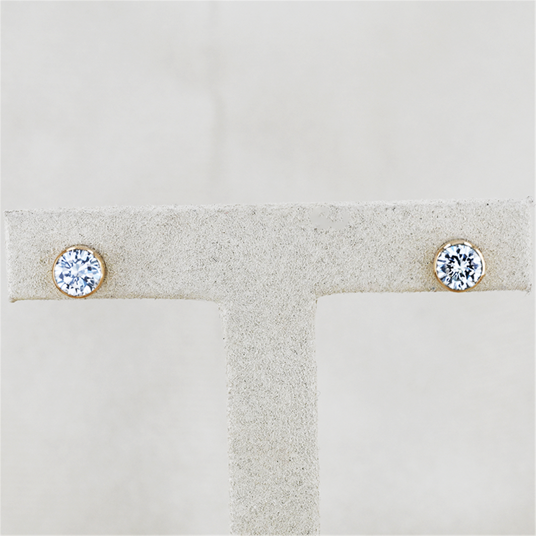 14KT Yellow Gold Moissanite Stud Earrings