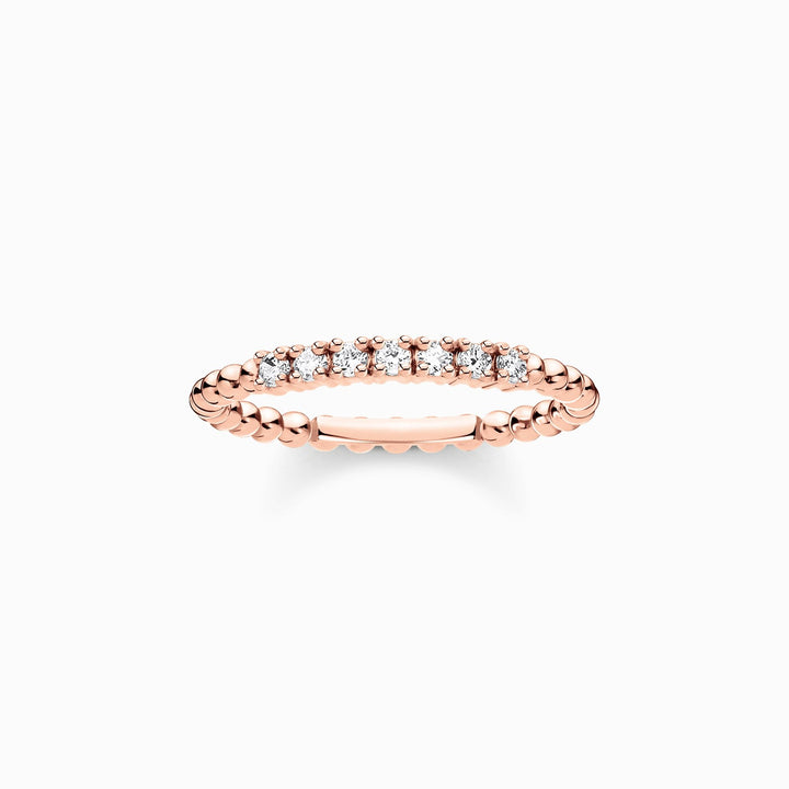 Thomas Sabo Sterling Silver Rose Gold Plated CZ Dots Ring