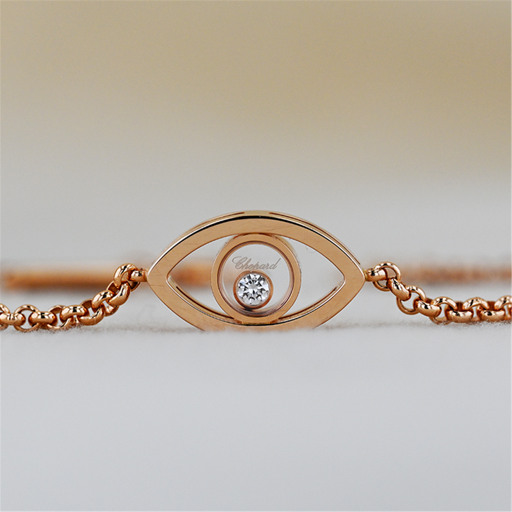 18K Rose Gold 0.05ctw Diamond "Chopard" Happy Diamond Eye Bracelet