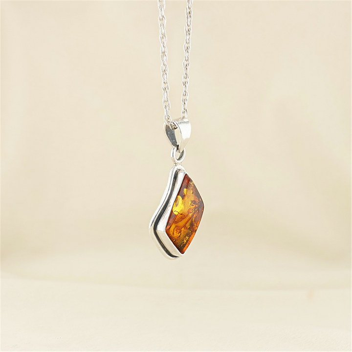 Sterling Silver Amber 24" Necklace