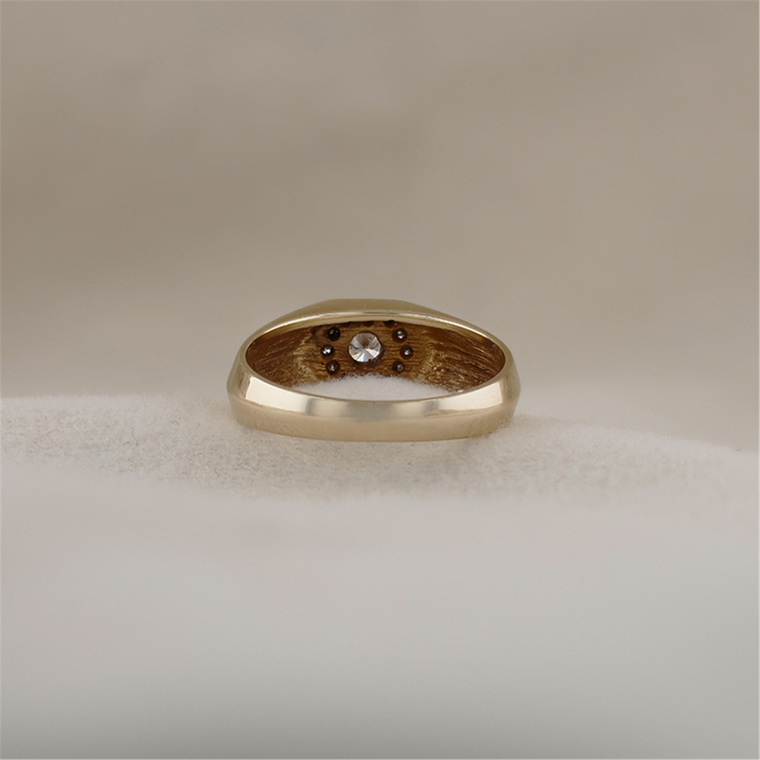 10K Yellow Gold 0.20ctw Diamond Estate Men's Ring