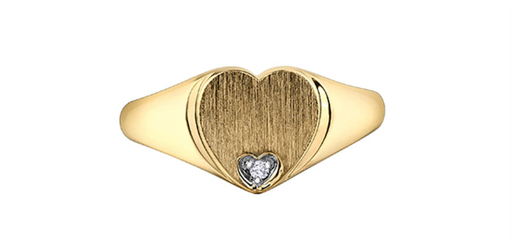 10K Yellow Gold 0.01ctw Diamond Heart Ring