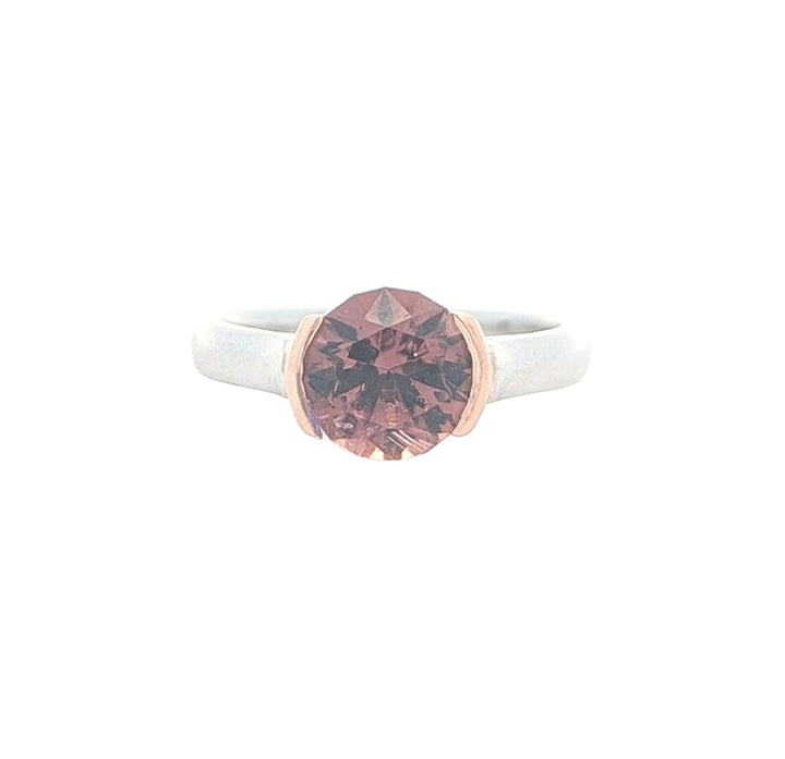 14KT Rose and White Gold Natural Pink Tourmaline Ring