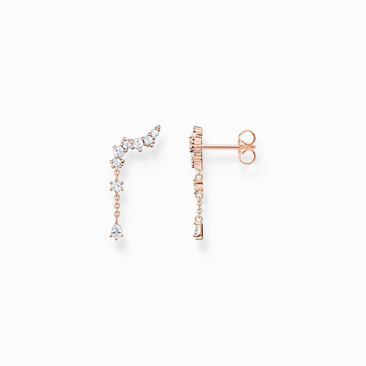 Thomas Sabo Sterling Silver Rose Gold Plated CZ Ear Climbers