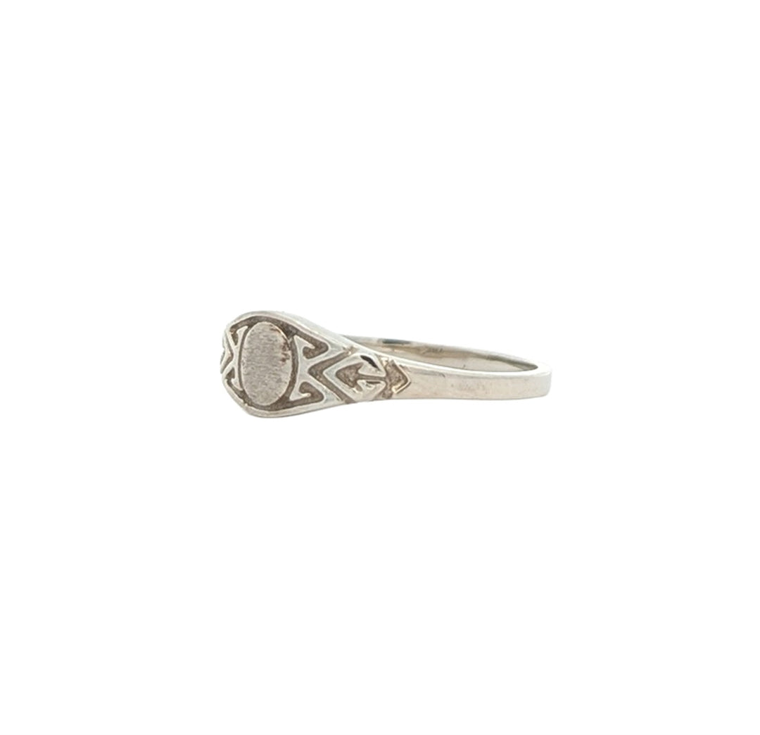 10KT White Gold Child's Signet Ring