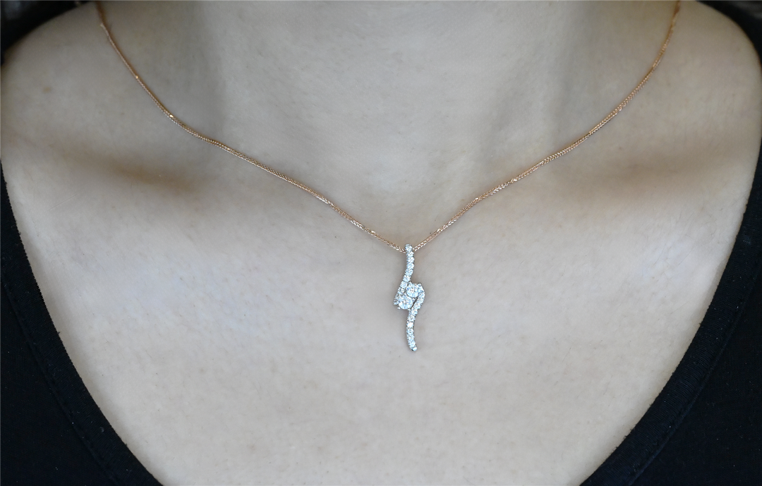 14K Two Toned 0.25ctw Diamond Estate 17" Necklace