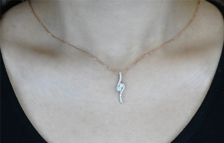 14K Two Toned 0.25ctw Diamond Estate 17" Necklace