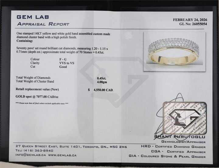 14K Yellow Gold 0.45ctw Diamond Estate Cluster Ring