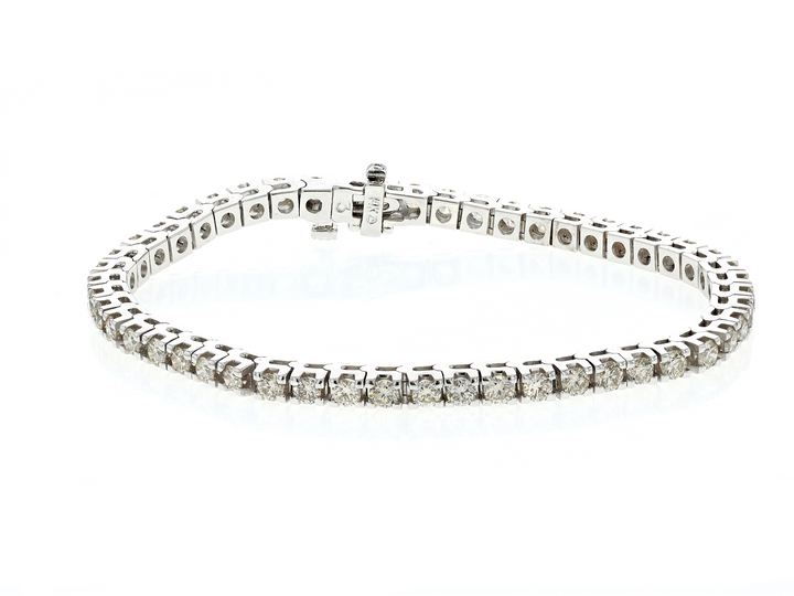 14KT White Gold 5.00ctw Diamond Estate 7" Tennis Bracelet