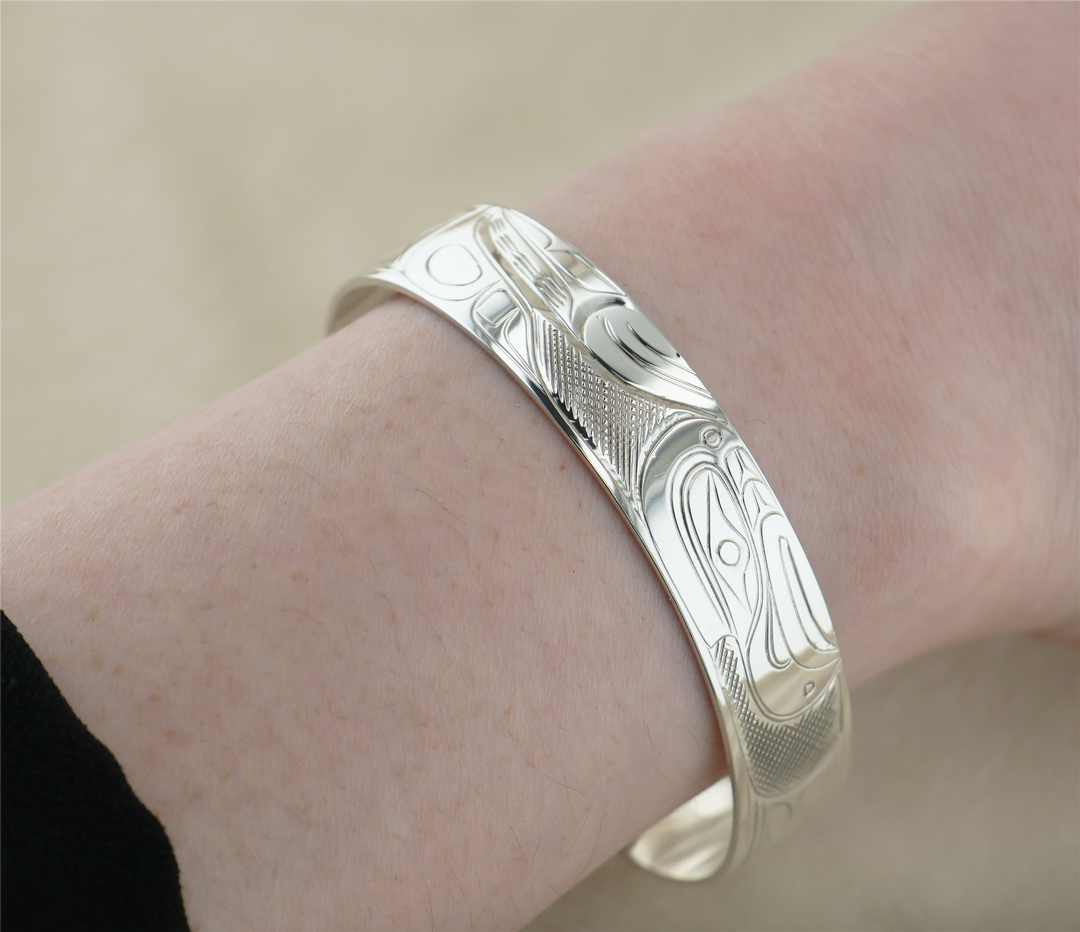 Sterling Silver Hand Engraved Bangle Bracelet