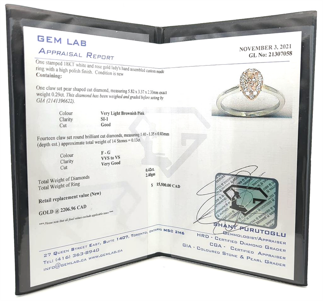 18KT White and Rose Gold 0.42ctw Diamond Estate Ring