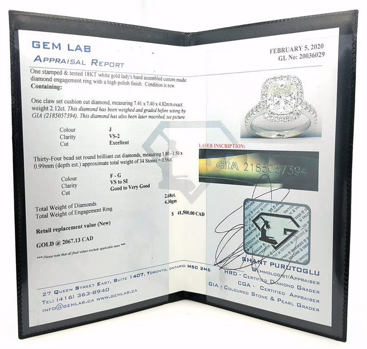 18KT White Gold 2.68ctw Diamond Estate Engagement Ring