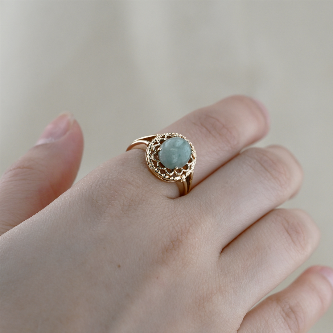 10K Yellow Gold Jade Estate Ring