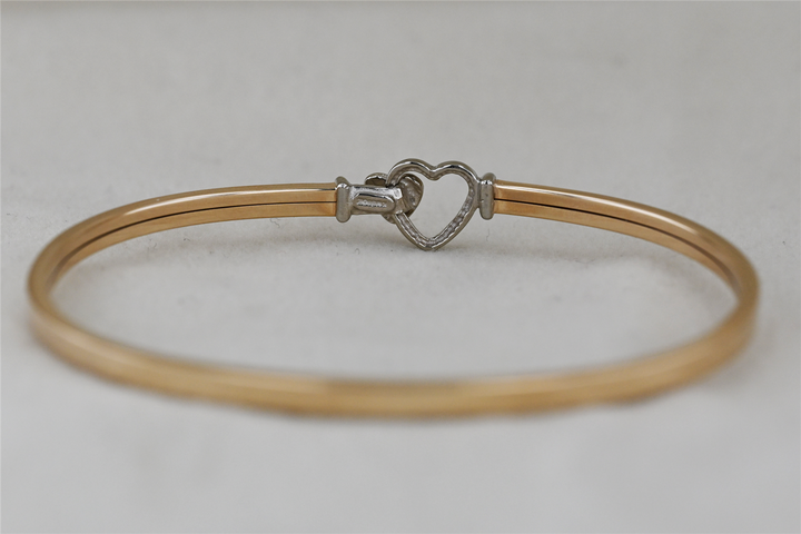 10K Two-Toned Estate Heart Bangle
