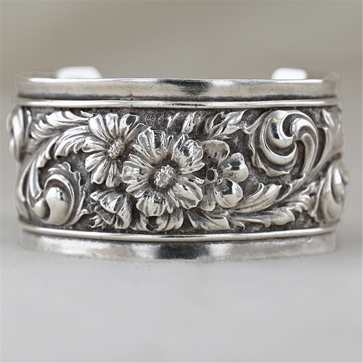 Sterling Silver Floral Cuff