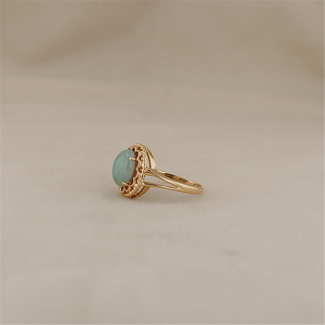 10K Yellow Gold Jade Estate Ring