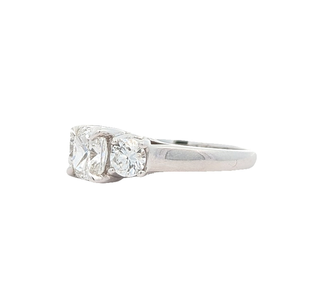 14KT White Gold 1.61ctw Canadian Diamond Estate Engagement Ring