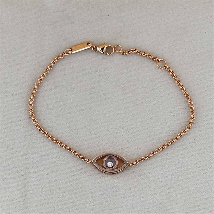 18K Rose Gold 0.05ctw Diamond "Chopard" Happy Diamond Eye Bracelet