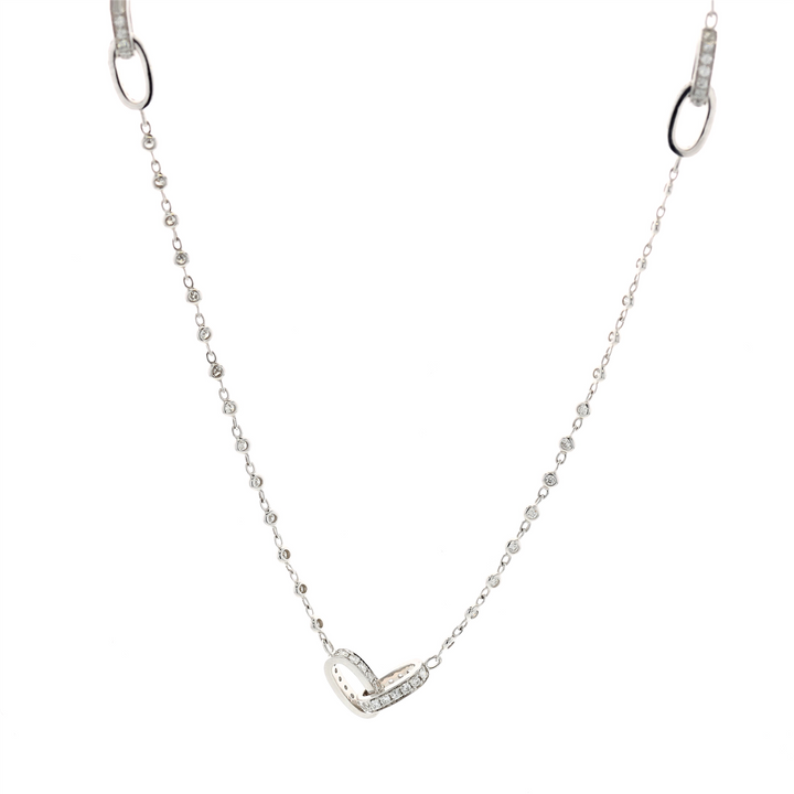 18KT White Gold 3.50ctw Diamond 24" Estate Necklace