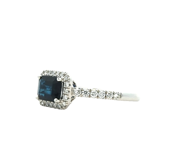 18K Sapphire Diamond Ring