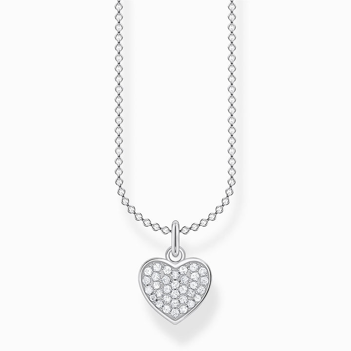 Thomas Sabo Sterling Silver Heart Pave Necklace