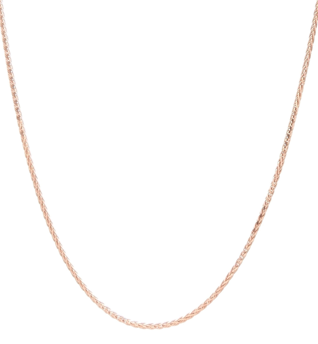 14K Rose Gold 17" Wheat Chain