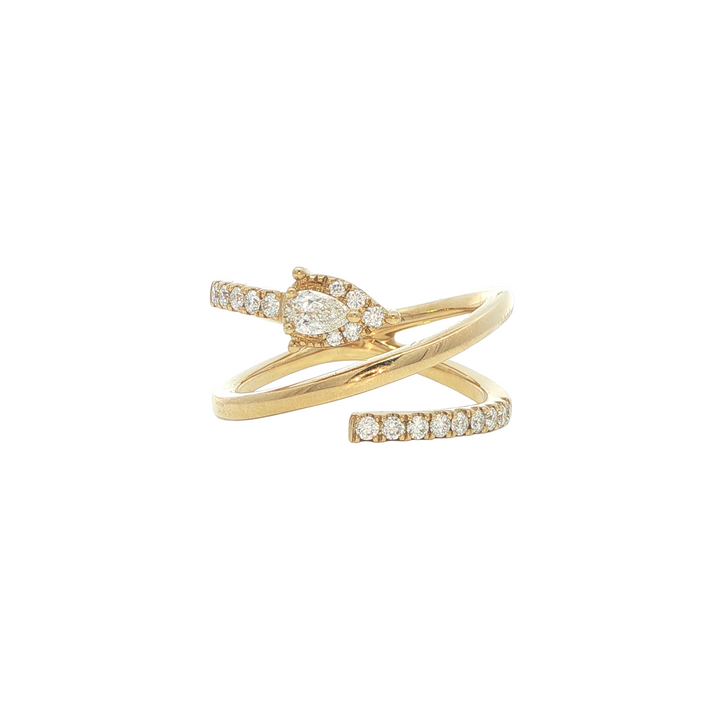 18K Yellow Gold 0.37ctw Diamond Ring