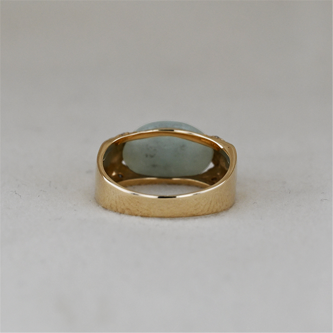 14K Yellow Gold Jade Estate Ring