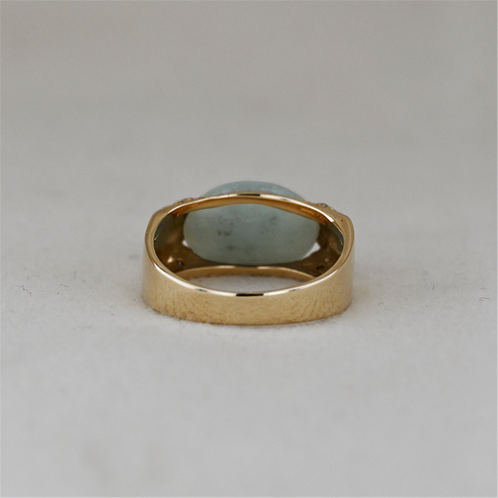 14K Yellow Gold Jade Estate Ring