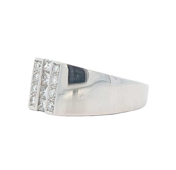 14KT White Gold Men's 1.00ct Diamond Ring