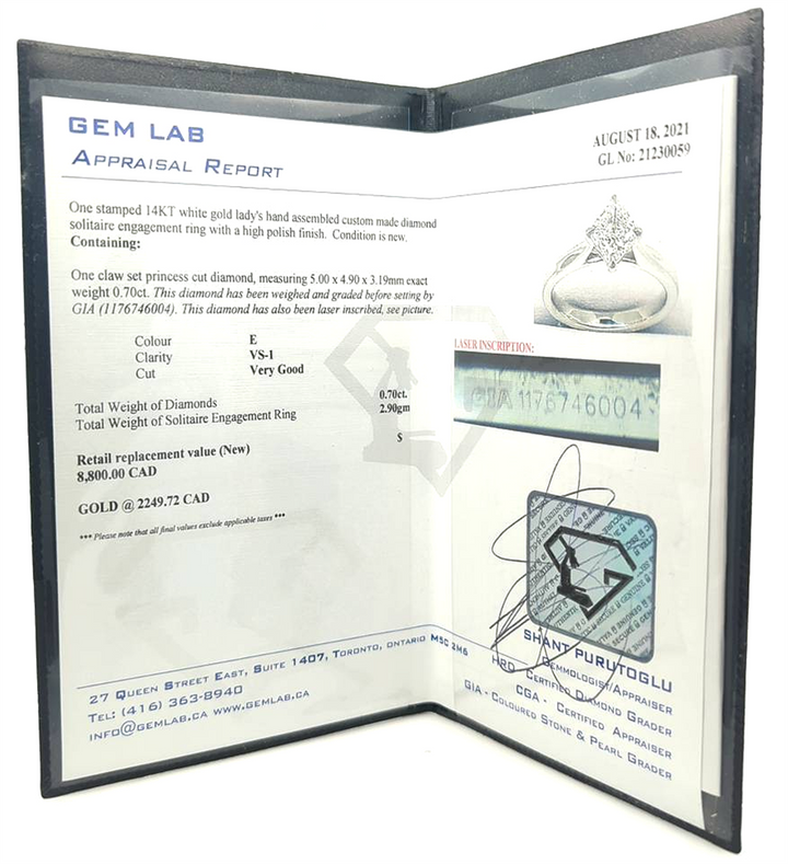 14KT White Gold 0.70ctw Diamond Solitaire Estate Engagement Ring