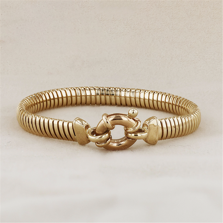 14K Yellow Gold 7.5" Flat Coil Bracelet