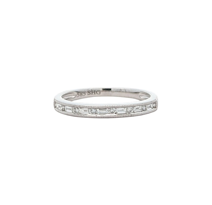 14K White Gold 0.19ctw Diamond Band