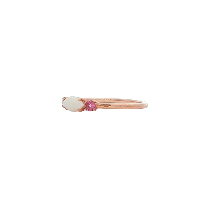 10K Rose Gold Opal Pink Tourmaline Ring