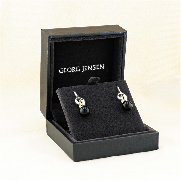 Georg Jensen Sterling Silver Black Onyx Earrings