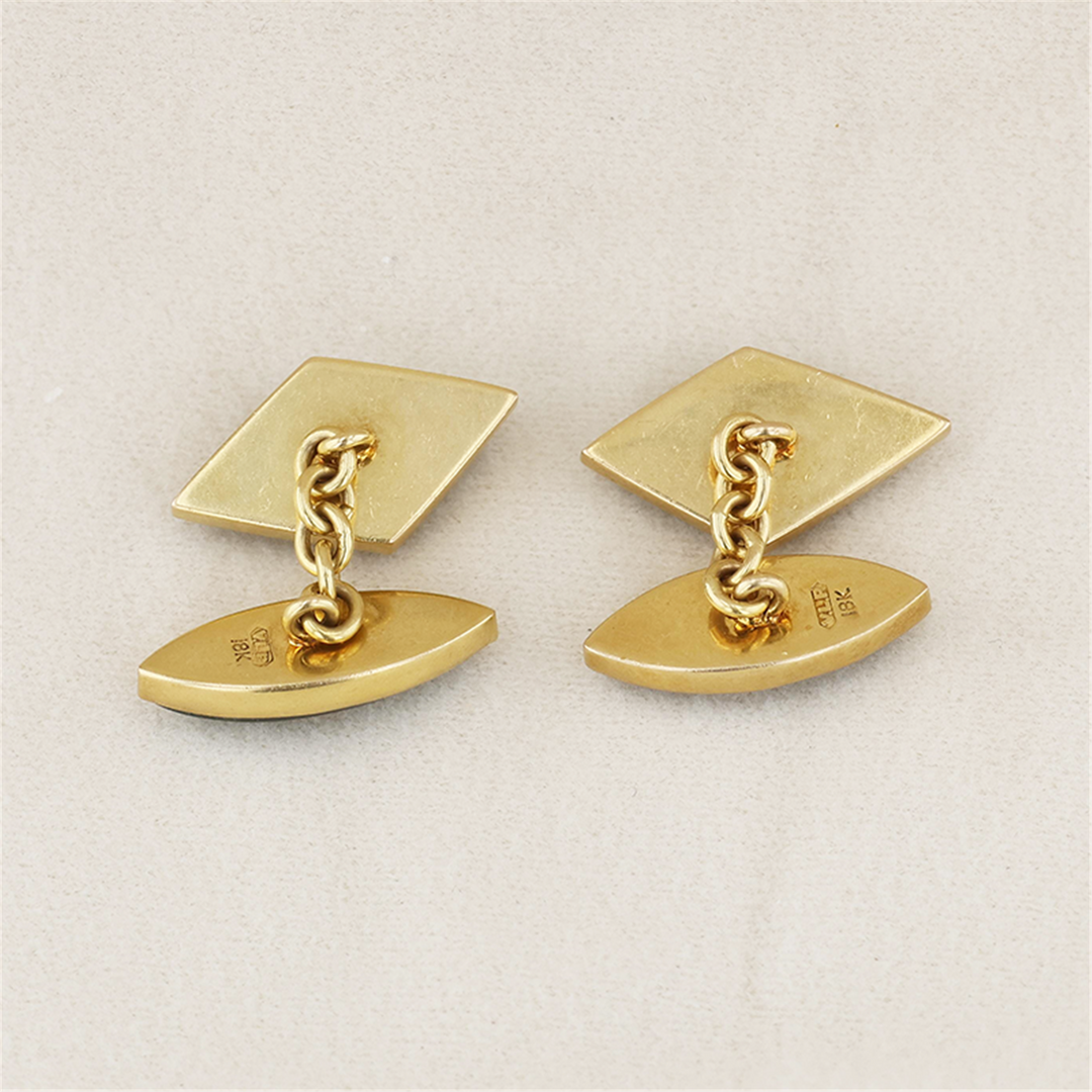 18K Yellow Gold Jade Estate Cufflinks