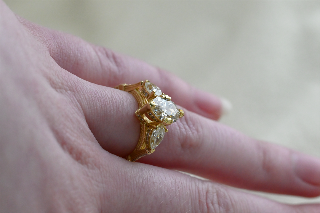 18KT Yellow Gold 2.44ctw Lab Grown Diamond Engagement Ring