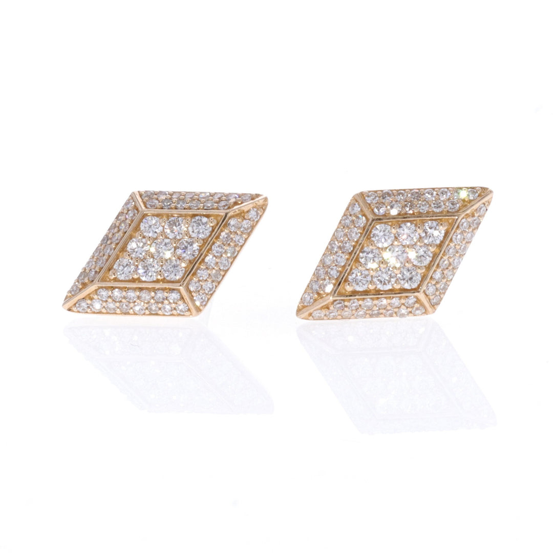 14KT Yellow Gold 0.90ctw Diamond Earrings