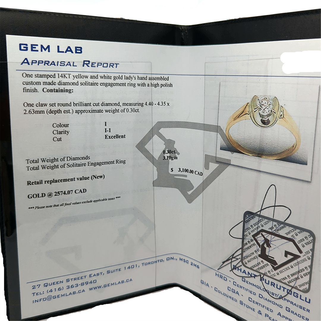 14KT Yellow and White Gold 0.30ctw Diamond Estate Engagement Ring
