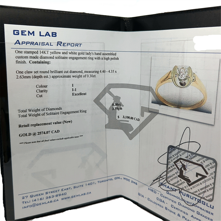 14KT Yellow and White Gold 0.30ctw Diamond Estate Engagement Ring