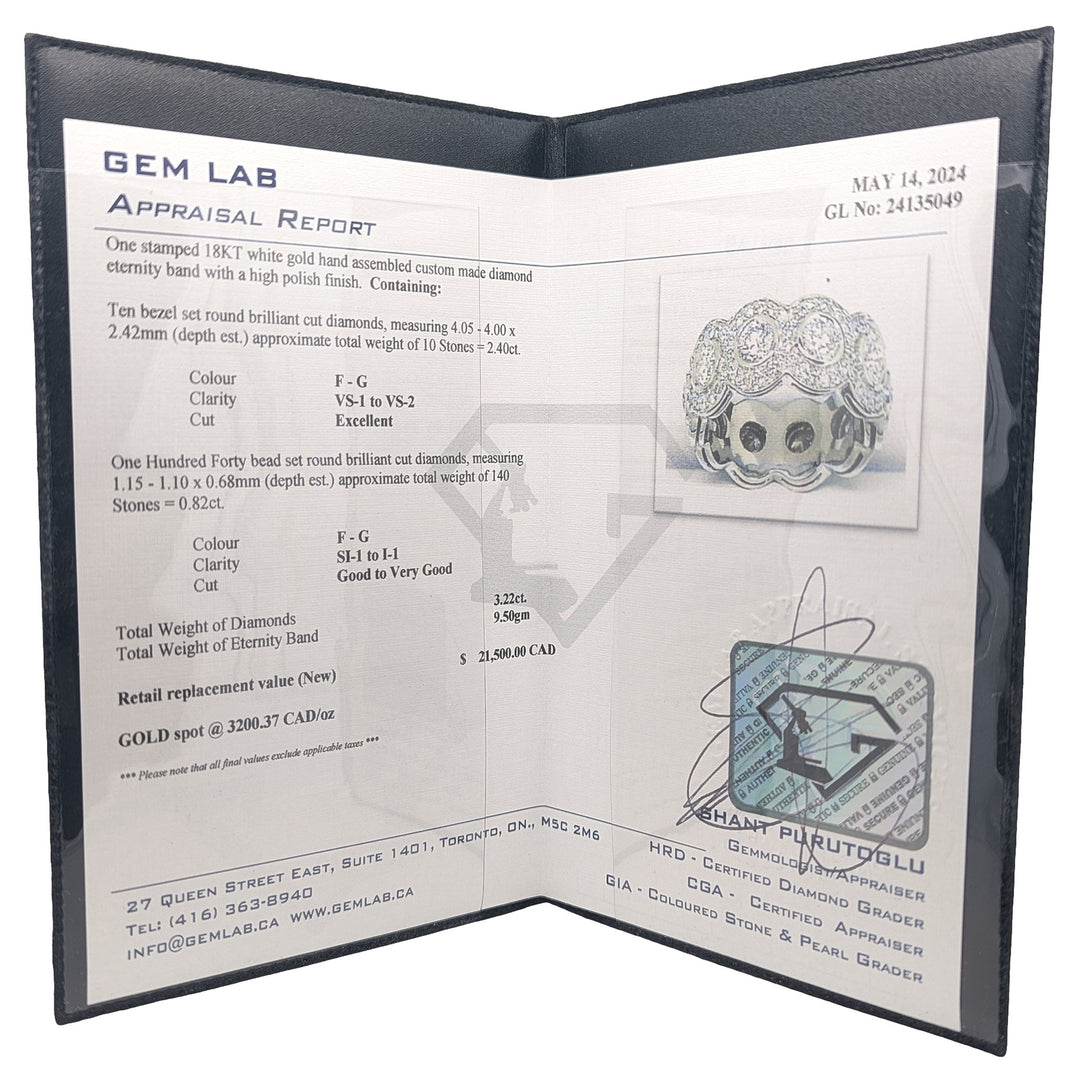 18KT White Gold 3.22ctw Diamond Estate Eternity Band