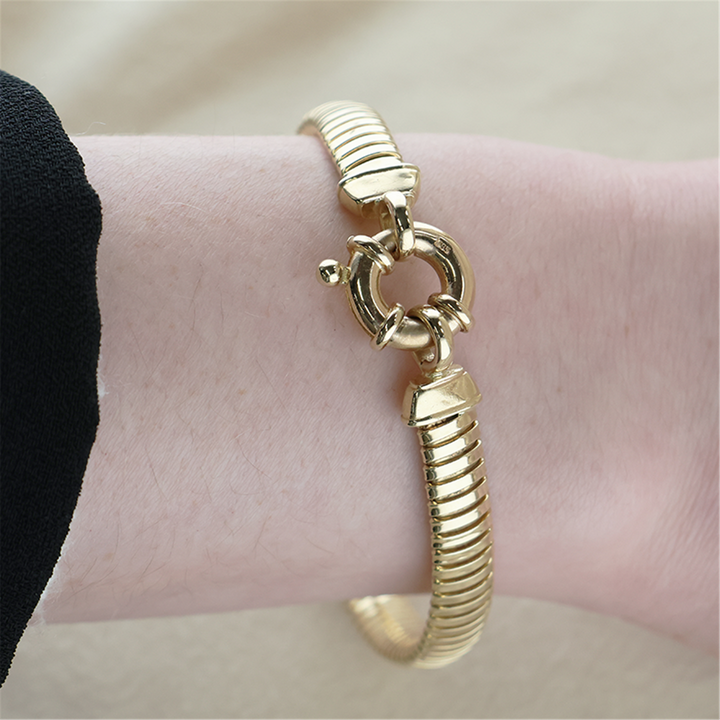 14K Yellow Gold 7.5" Flat Coil Bracelet