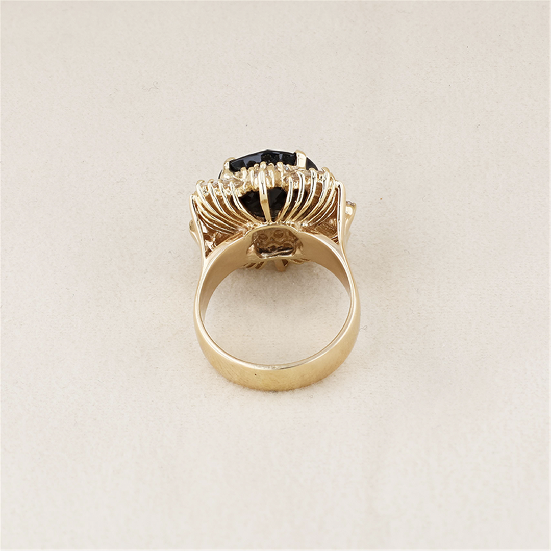 18KT Yellow Gold Blue Sapphire & 1.87ctw Diamond Ring