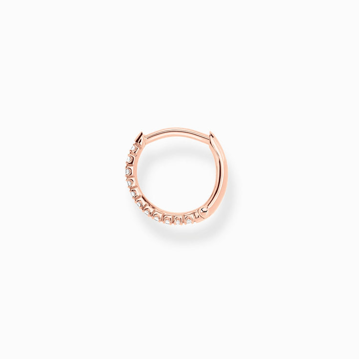 Thomas Sabo Sterling Silver Rose Gold Plated CZ Single Hoop Earring