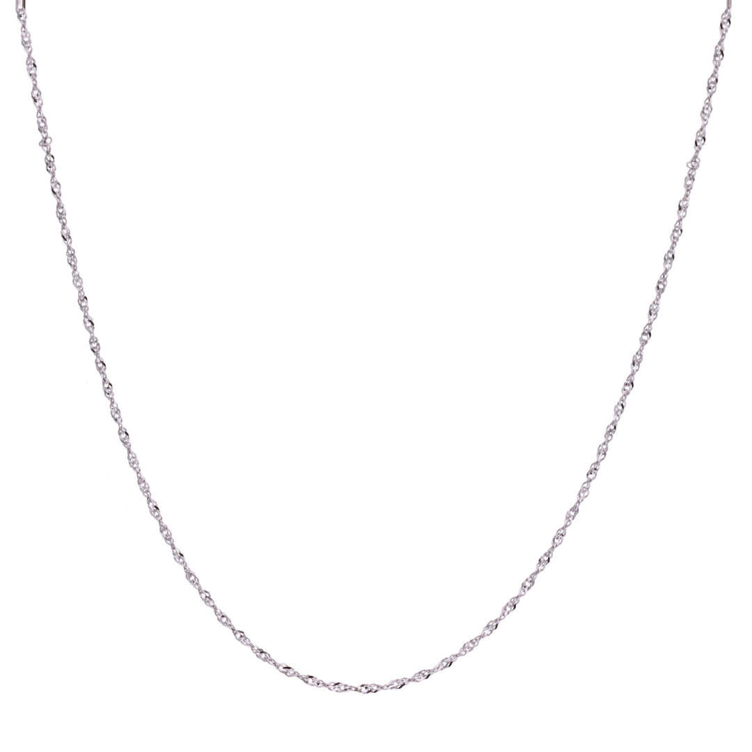 14K White Gold 18" Singapore Chain