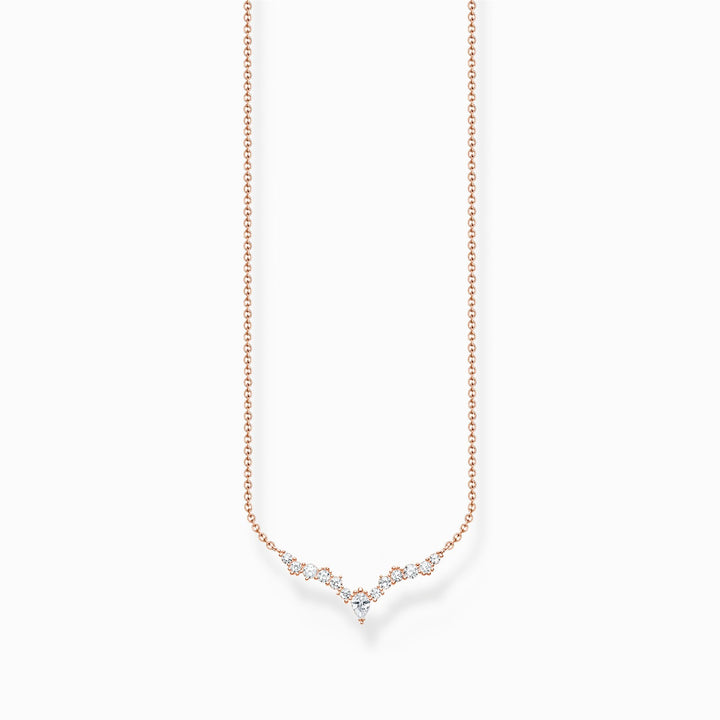 Thomas Sabo Sterling Silver Rose Gold Plated CZ Necklace
