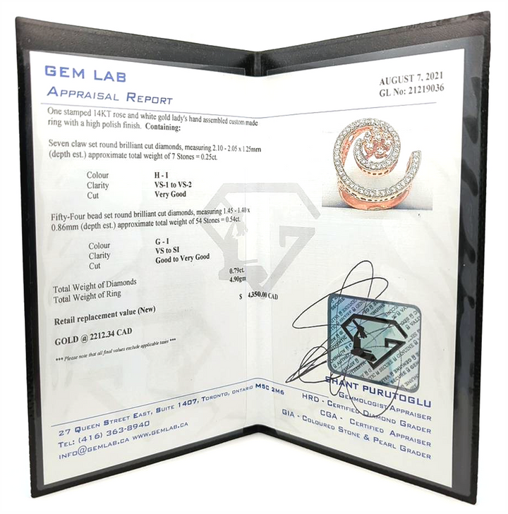 14KT Rose and White Gold 0.79ctw Diamond Estate Ring